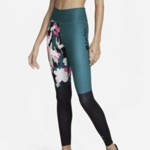 Nike Dri-Fit Teal and Black Leggings - Small